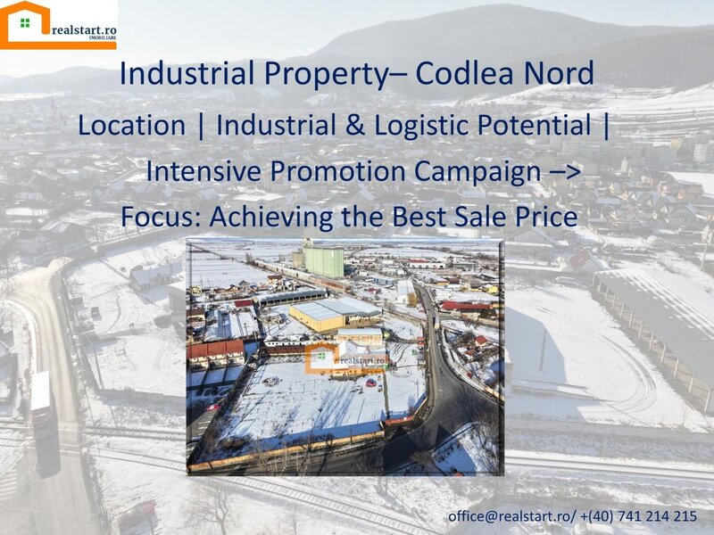 Brasov Nord, acces E60, teren 17000mp, 5600mp cladiri, D 155ml la DJ112A,